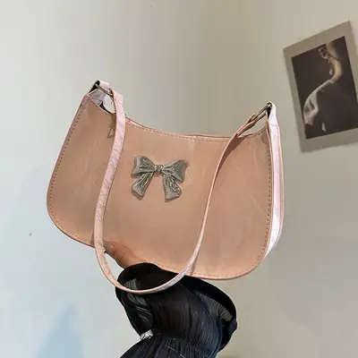 Pink Butterfly Bow Shoulder Bag for Women