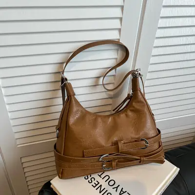 Vintage Brown Belt Bag for Women Winter Casual