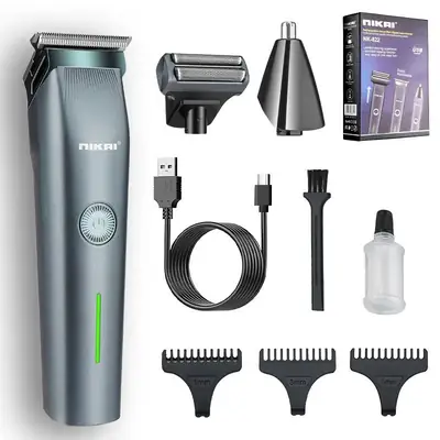 Men's Three-In-One Electric Shaver with Nose Trimmer