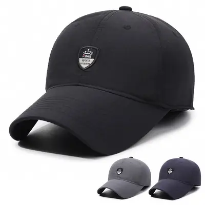 Winter Gray Baseball Cap with Crown Logo