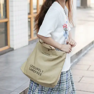 Women Canvas Shoulder Bag Large Capacity Casual Japanese Style