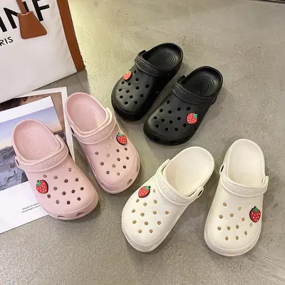 Cute White Hole Crocs for Men Women Beach Slippers