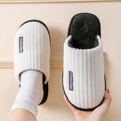 Women Yellow Plush Slippers Winter Indoor Warm