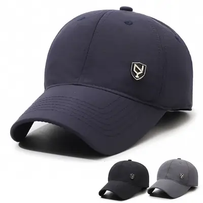 Navy Blue Fleece Baseball Cap for Men Winter Warm