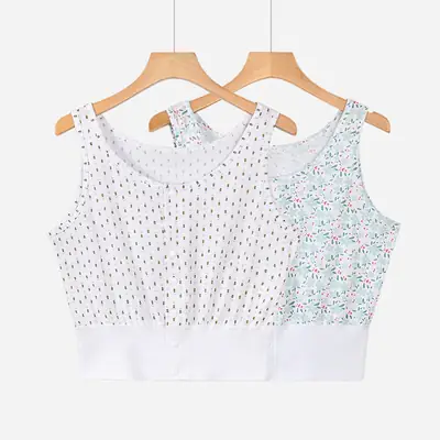 Middle-Aged and Elderly Women's Summer Cotton Short Loose Large-Size Cotton Bra-Style Underwear for Mothers and Elderly