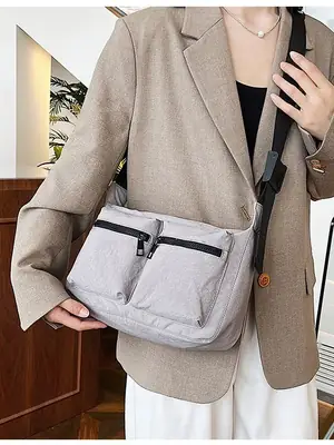 Korean Style Crossbody Bag Women 2024 Nylon Multi-Pocket