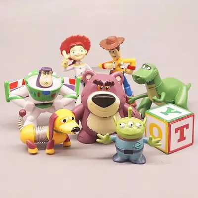 Toy Story 8-Piece Figure Set: Woody, Jessie, Buzz Lightyear, Hopper, Alien, Lotso Bear Figurines