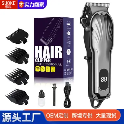 Professional Electric Hair Clipper with 8 Attachments