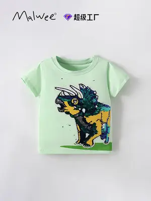 MLawee Boys Green Dragon Graphic T-Shirt Summer Casual