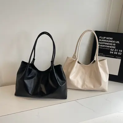 Women's White Winter Tote Bag Large Capacity 2024