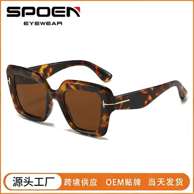 Black Frame Blue Sunglasses for Women