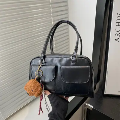 Vintage Black Shoulder Bag for Women 2024 New Trend