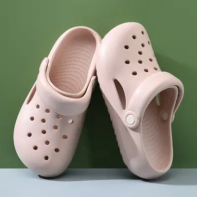 Women's Pink Clog Beach Sandals Lightweight Half Heel