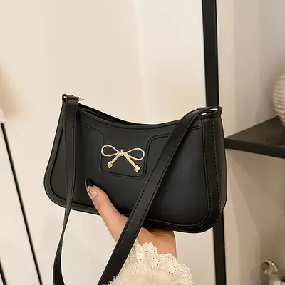 Red Bow Shoulder Bag for Women 2024