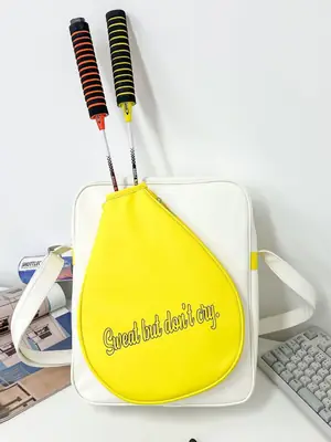 Crossbody Bag Yellow White Badminton Storage Portable