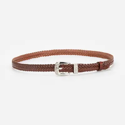 Women's Knitted Buckle Belt with Denim Shorts