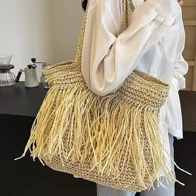 Straw Fringe Bag Large Capacity Beach Wear