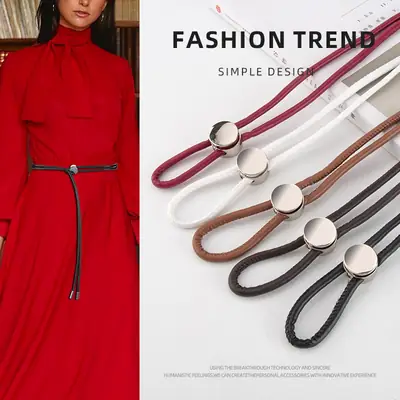 Women's Black PU Leather Knot Belt for All Occasions