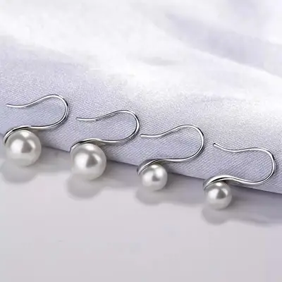 S925 Silver Pearl Earrings 8-14mm Spoon Shape