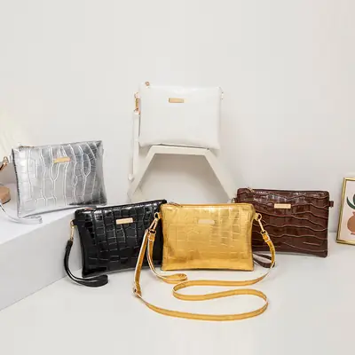 Retro Style Ladies Crossbody Bag with Stone Pattern