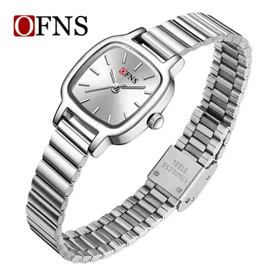 Oufani Gold Brown Leather Women's Quartz Watch