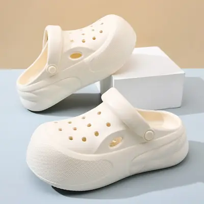Hole Shoes Women's Summer Outer Wear Beach Non-stinky Feet Covered Toe Slippers EVA All-match Wear-resistant Non-slip High-end Sandals