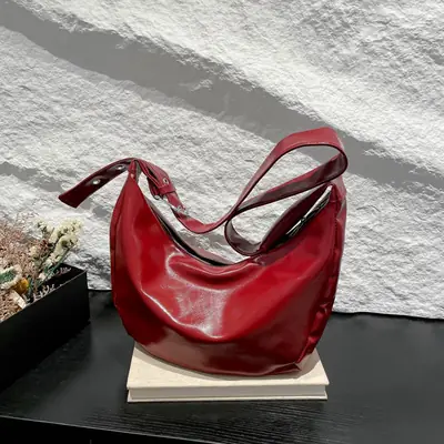 Maroon Textured Shoulder Bag for Women 2024
