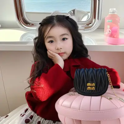 Kids Korean Style Mini Crossbody Bag Red Chain