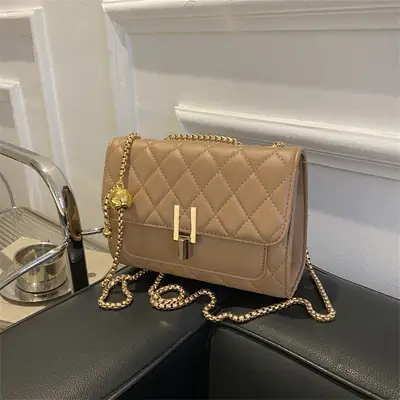 White Diamond Embroidery Crossbody Bag for Women