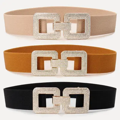 Black Rhinestone Belt for Women's Coat Suit Jacket