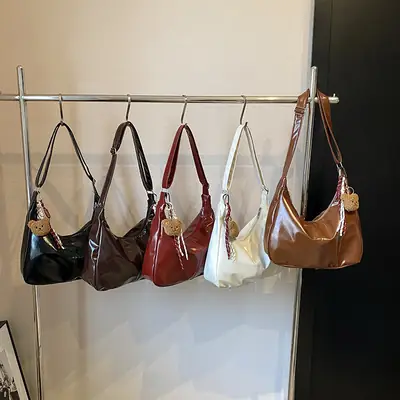 Black Vintage Fashion Shoulder Bag for Women 2024