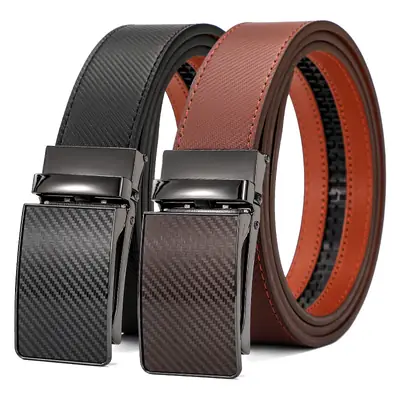Men's Black Real Cowhide Belt with Red Inner Core
