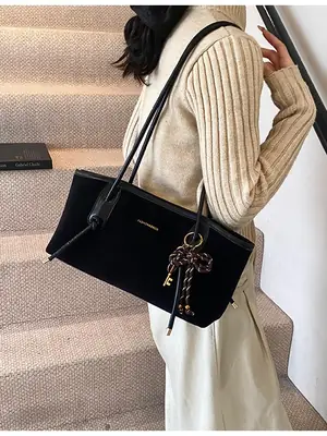 Black Crossbody Tote Bag for Women 2024 Winter Commute