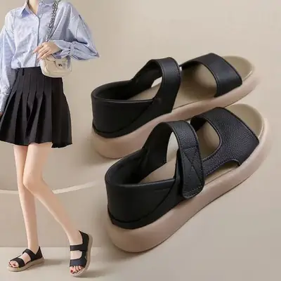 Women's White Flat Roman Sandals 2025 Summer