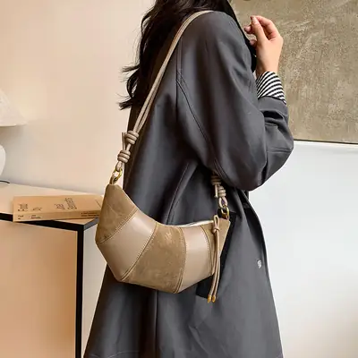 Brown Crossbody Phone Storage Bag with Detachable Strap