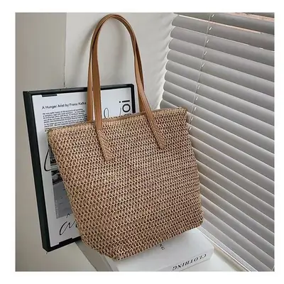 Women Straw Woven Shoulder Bag Large Capacity Summer