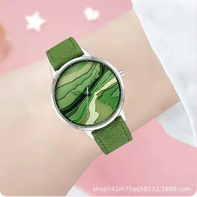 Green Landscape Quartz Watch for Men Women