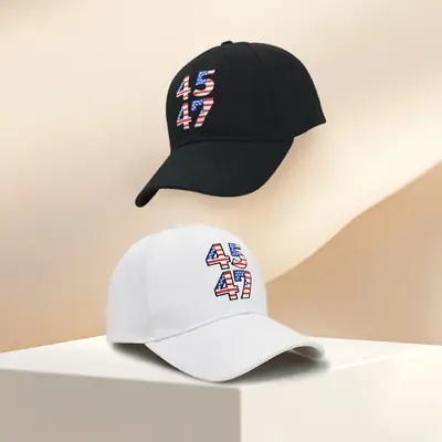 4547 American Flag Baseball Cap White