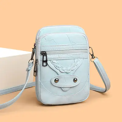 Pink Textured Crossbody Phone Bag for Women