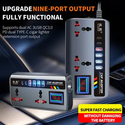 Universal 12-24V Car Inverter with 220V Load