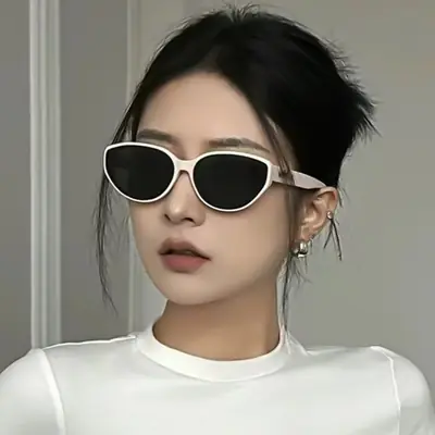 Women Cat Eye Polarized Sunscreen Sunglasses Black