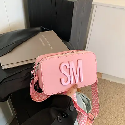 2024 SM Crossbody Bag Women White Square Design