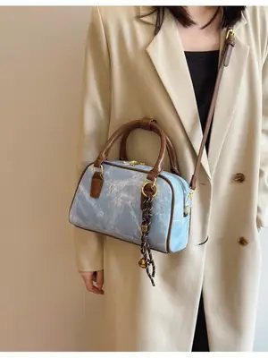 Light Blue Crossbody Bag for Women 2024 Winter Shoulder