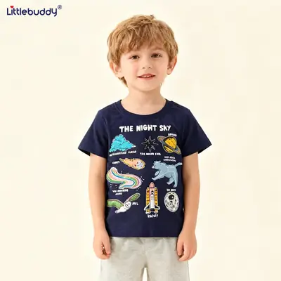 Girls Navy Blue Short Sleeve T-Shirt Wholesale