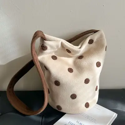 Women's Polka Dot Shoulder Bag Winter Commute Large