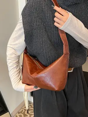 Women's Retro Brown Shoulder Crossbody Bag 2024