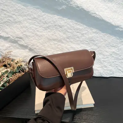 Korean Style Brown Crossbody Bag for Women 2024
