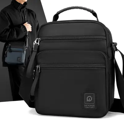 Men's Black Business Commuter Shoulder Bag