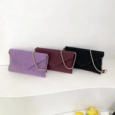 Maroon Korean Style Long Clutch Bag for Women