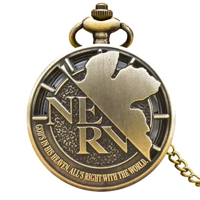 New Century Evangelical Warrior NERV Pocket Watch with Red Heart Design
